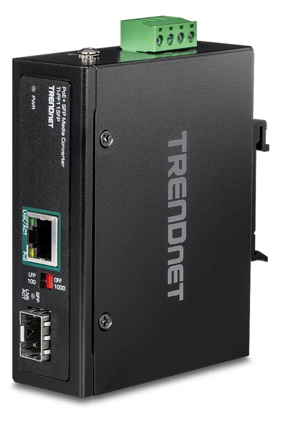 TRENDnet TI-PF11SFP - Medienkonverter - GigE - 10Base-T, 100Base-TX, 1000Base-T - RJ-45 / SFP (mini-GBIC), Ansicht 3