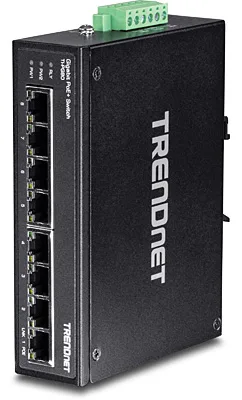 TRENDnet TI-PG80 - Switch - unmanaged - 8 x 100/1000/10000 - an DIN-Schiene montierbar, wandmontierbar - PoE+ (200 W), Ansicht 2