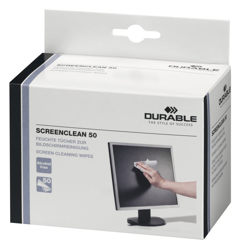 Durable Screenclean 50 - Reinigungstücher (Wipes) (Packung mit 50)