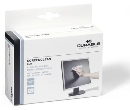 Durable Screenclean DUO - Reinigungstücher (Wipes) (Packung mit 10), Ansicht 3
