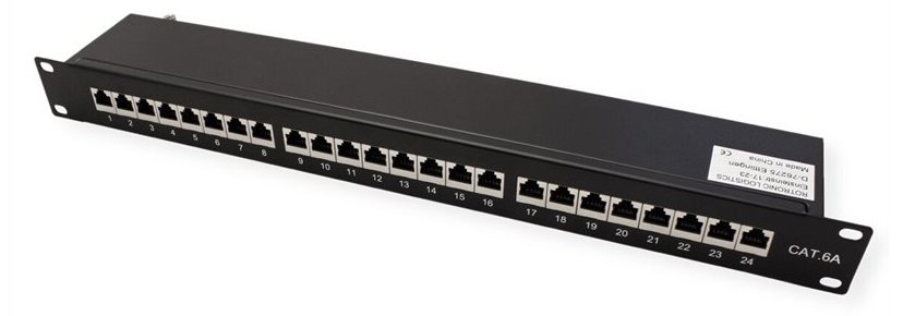 VALUE 19-Patchpanel Kat6A/Kl.EA 24 Ports geschirmt schwarz
