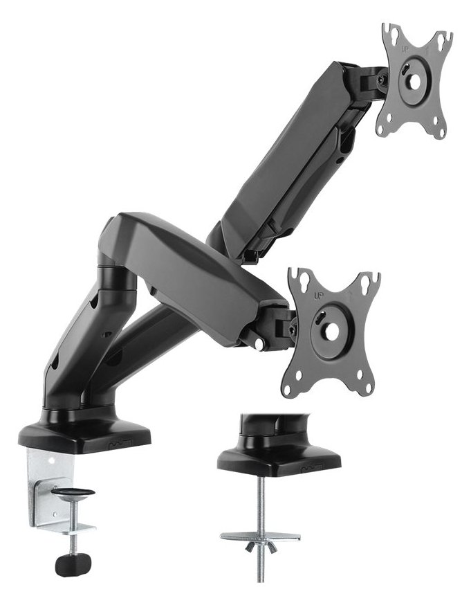 VALUE Befestigungskit - einstellbarer Arm - für 2 LCD-Displays - Kunststoff, Aluminium, Stahl - Schwarz