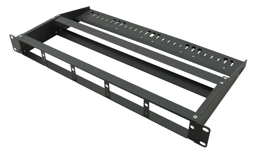 VALUE MPO Panel for 3 Modules - Blankes Paneel für Glasfaser-Kassette - Rack montierbar - Schwarz - 1U (19), Ansicht 2