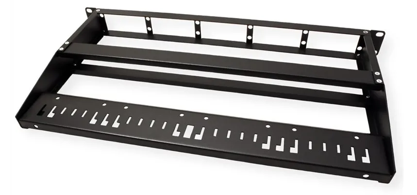 VALUE MPO Panel for 3 Modules - Blankes Paneel für Glasfaser-Kassette - Rack montierbar - Schwarz - 1U (19), Ansicht 3
