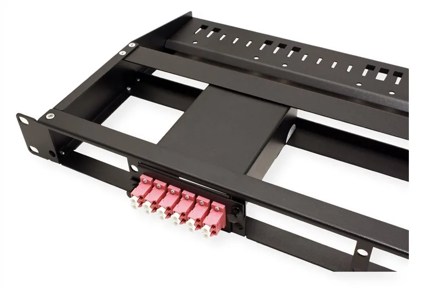 VALUE MPO Panel for 3 Modules - Blankes Paneel für Glasfaser-Kassette - Rack montierbar - Schwarz - 1U (19), Ansicht 4