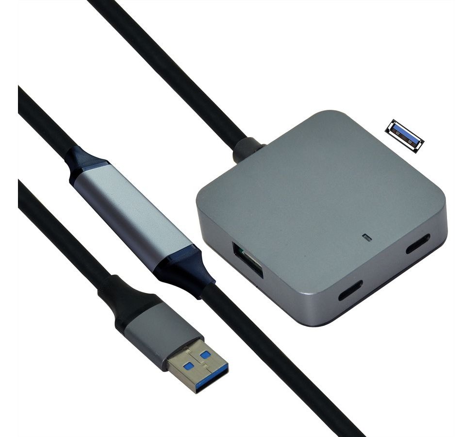 VALUE USB3.2 Gen1 Hub 2xA+ 2xC mit Verlängerungskabel 10m