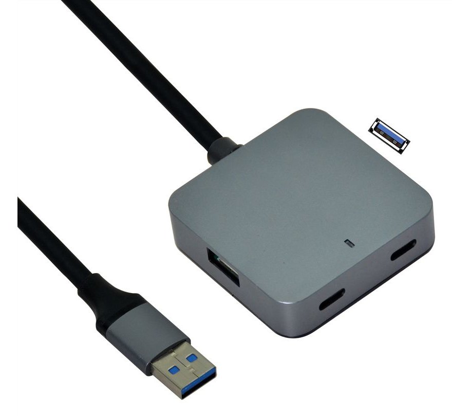 VALUE USB3.2 Gen1 Hub 2xA+ 2xC mit Verlängerungskabel 5m