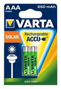 Varta Solar - Batterie 2 x AAA - NiMH - (wiederaufladbar) von LumaTech