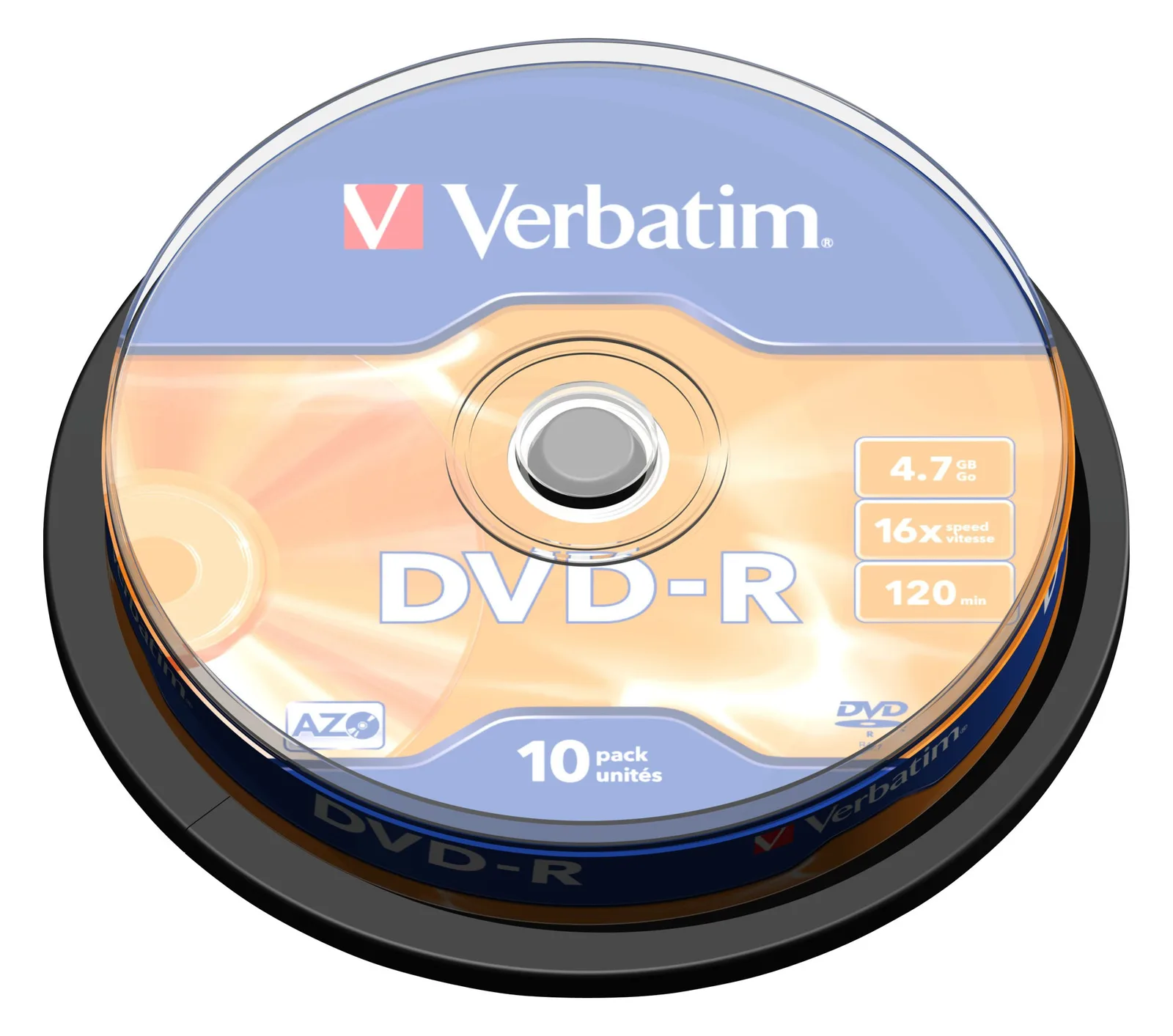 Verbatim 10 x DVD-R - 4.7 GB 16x - mattsilber, Ansicht 3