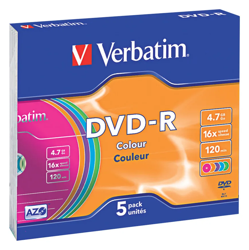 Verbatim Colours - 5 x DVD-R - 4.7 GB 16x, Ansicht 3