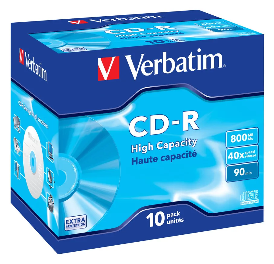Verbatim DataLife - 10 x CD-R - 800 MB (90min) - Jewel Case (Schachtel), Ansicht 2
