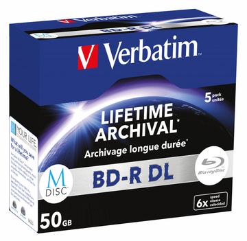 Verbatim M-Disc - 5 x BD-R DL - 50 GB 6x - mattsilber - Jewel Case (Schachtel) von LumaTech