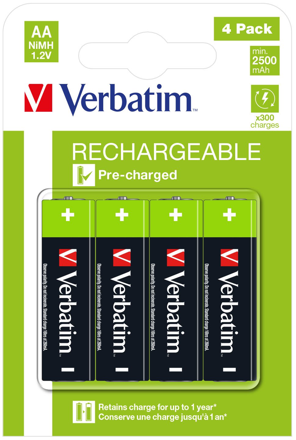 Verbatim Premium - Batterie 4 x AA / HR6 - NiMH - (wiederaufladbar) von LumaTech