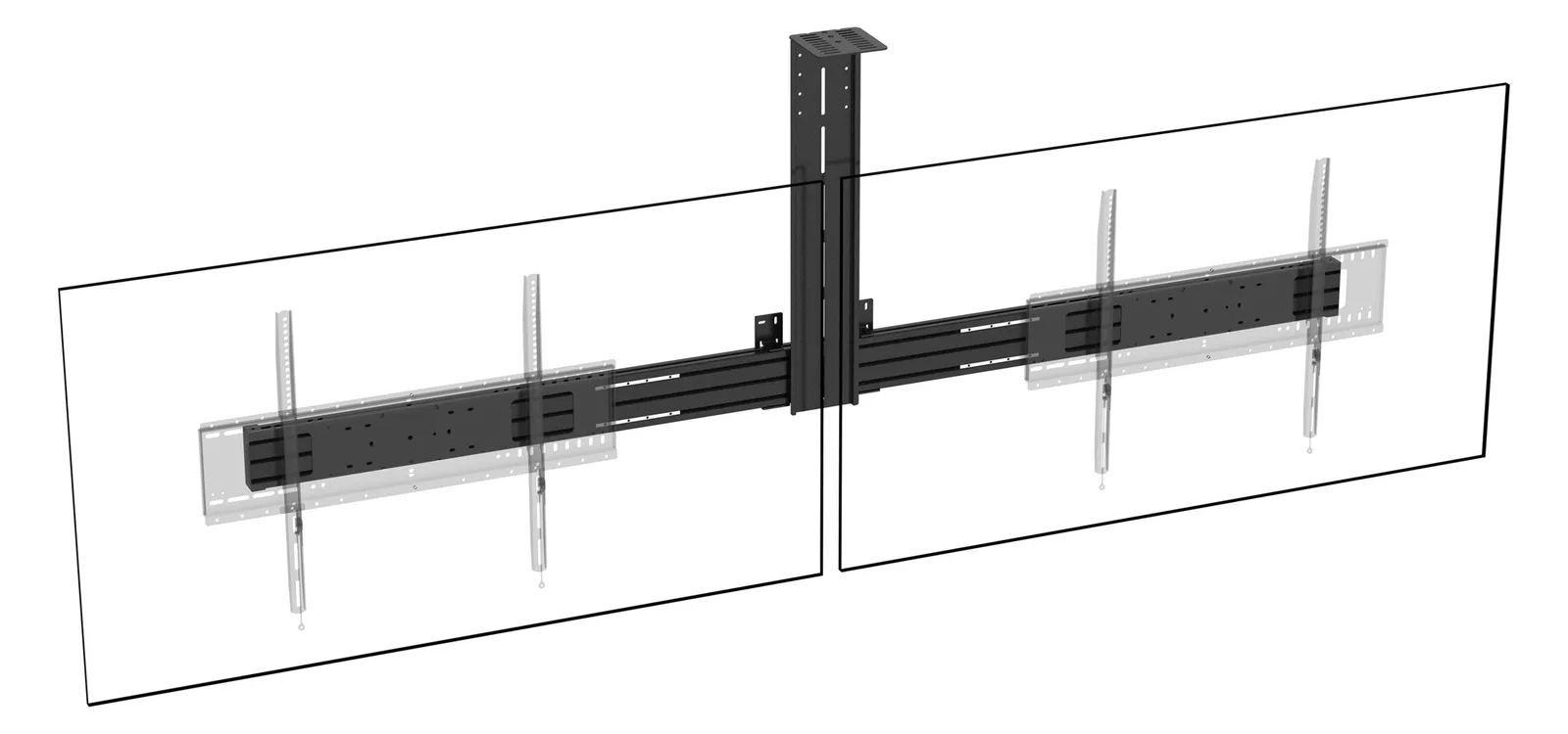 Vision VFM-F50_DL - Montagekomponente (Schiene) - für 2 LCD-/Plasma-Konsolen bis zu 86 - Aluminium - Schwarz, Ansicht 3