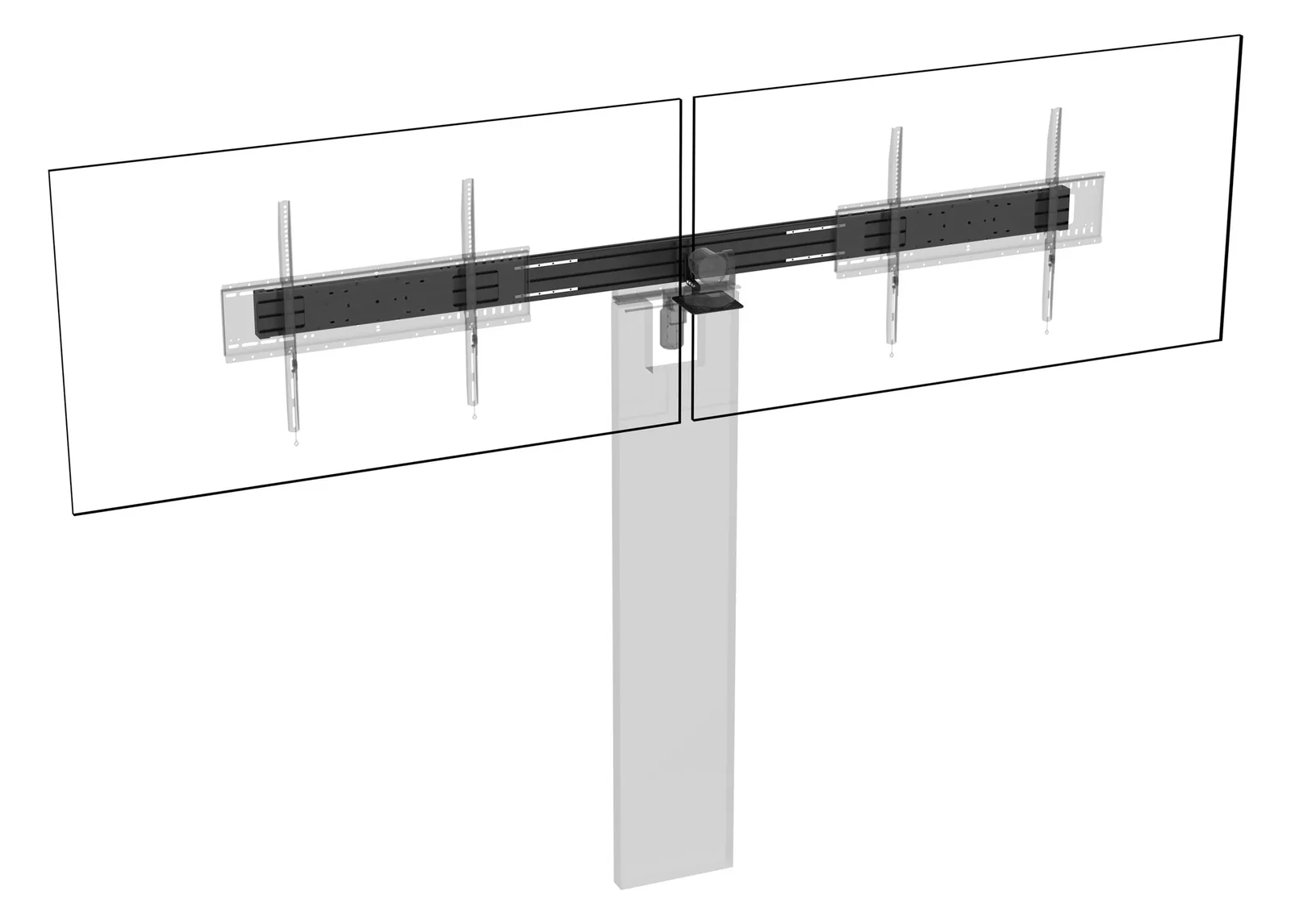 Vision VFM-F50_DL - Montagekomponente (Schiene) - für 2 LCD-/Plasma-Konsolen bis zu 86 - Aluminium - Schwarz, Ansicht 4
