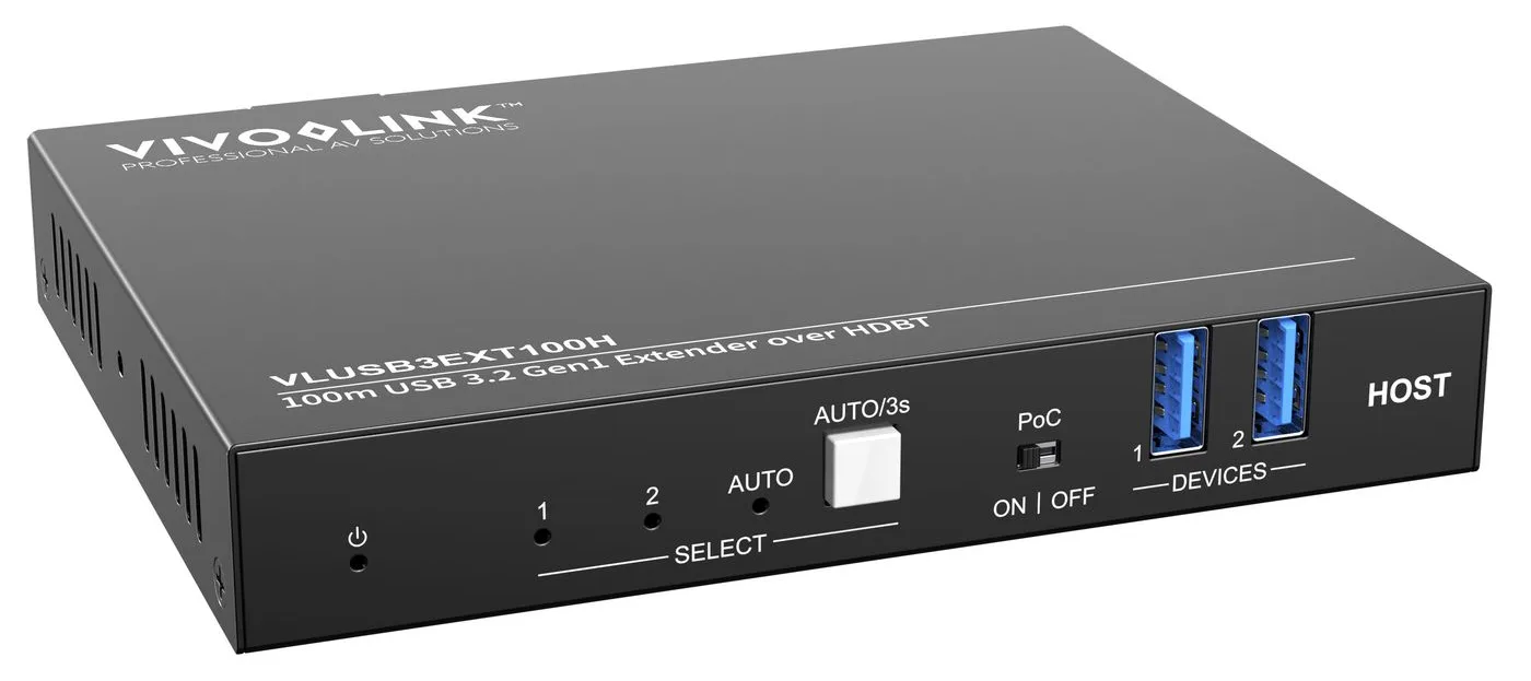 VivoLink 100m USB 3.2 Gen1 Extender over HDBT Host, Ansicht 3