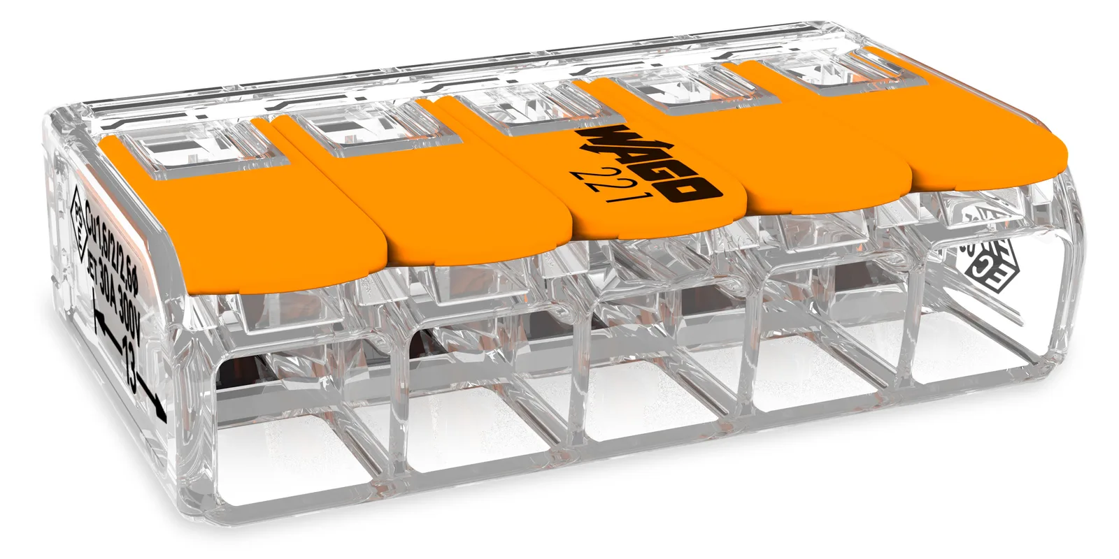 WAGO 221-615 - 450 V - Orange - Transparent - 1 Stück(e), Ansicht 2