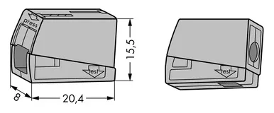 WAGO 224-101 - 8 mm - 20,4 mm - 15,5 mm - 400 V, Ansicht 3