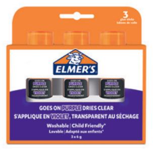 Elmers Elmer's DISAPPEARING PURPLE - Trocken - Klebestift - 6 g - 3 Stück(e) - Box von LumaTech