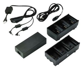 Zebra Dual 3-Slot Battery Charger Connected via Y Cable