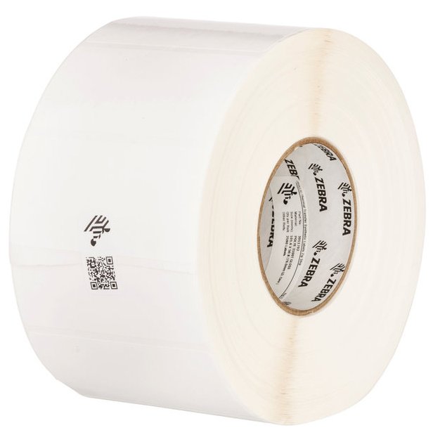 Zebra PolyO 3100T - Polyolefin - halbglänzend - permanenter Klebstoff - Satin White - 102 x 152 mm 3800 Etiketten