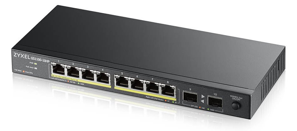 ZyXEL GS1100-10HP - Switch - unmanaged - 8 x 10/100/1000 (PoE+) von LumaTech
