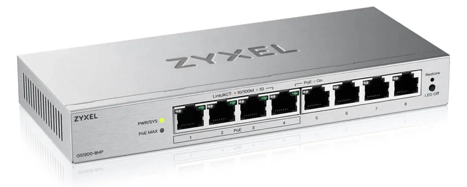 ZyXEL GS1200-8HP v3 PoE+ - Switch - Switch - 1 Gbps, Ansicht 3