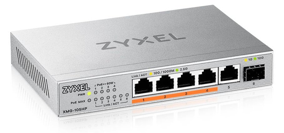 ZyXEL Switch XMG-105 5 Port 10/2.5G MultiGig PoE++ unmanaged - Switch - 5-Port von LumaTech