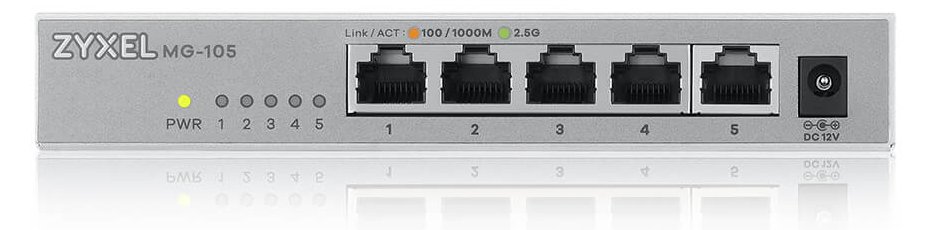 ZyXEL XMG-105 5 Ports 2.5G+ 1 SFP+ MultiGig unmanaged Desktop Switch - Switch - 5-Port von LumaTech