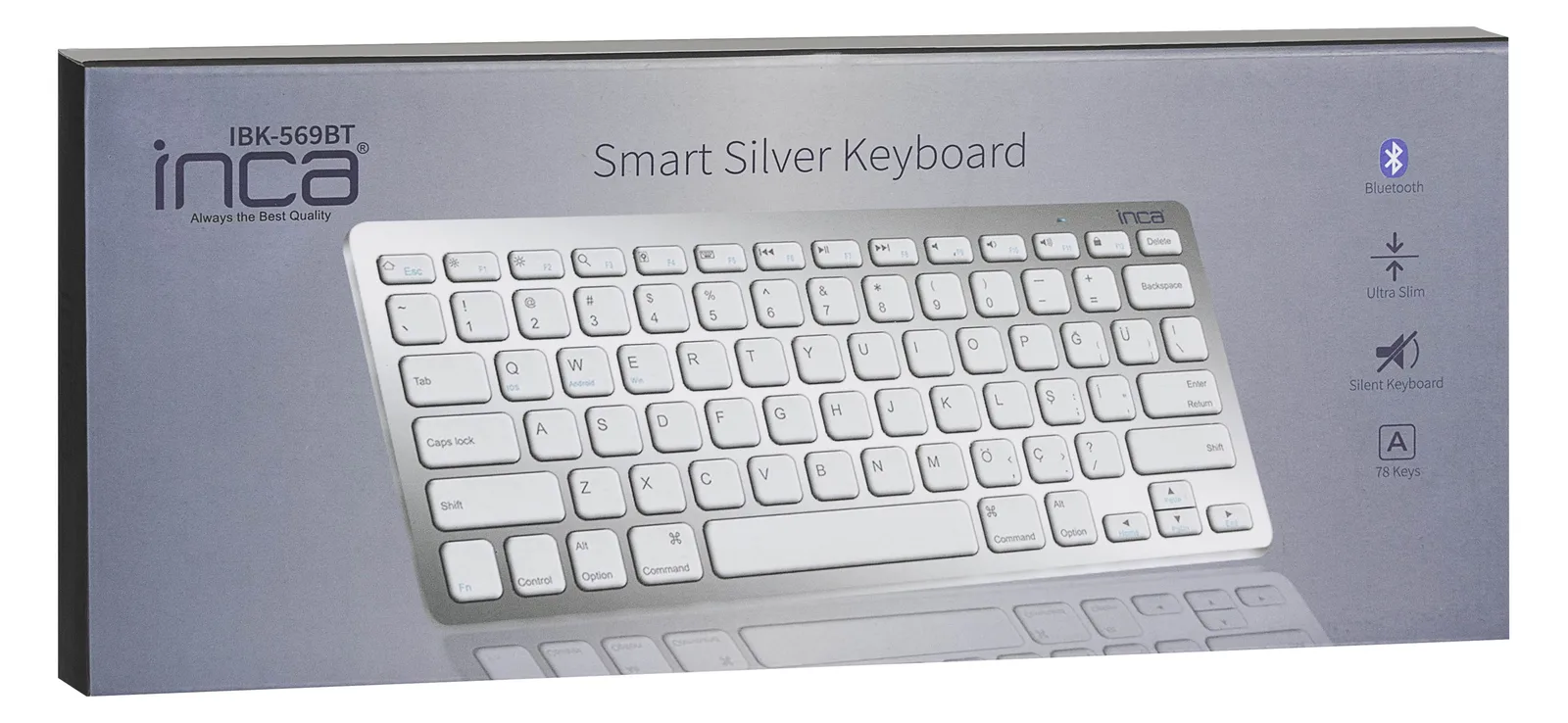 Cian Technology GmbH Inca IBK-569BT - Kabellos - Bluetooth - Metallisch - Silber, Ansicht 2