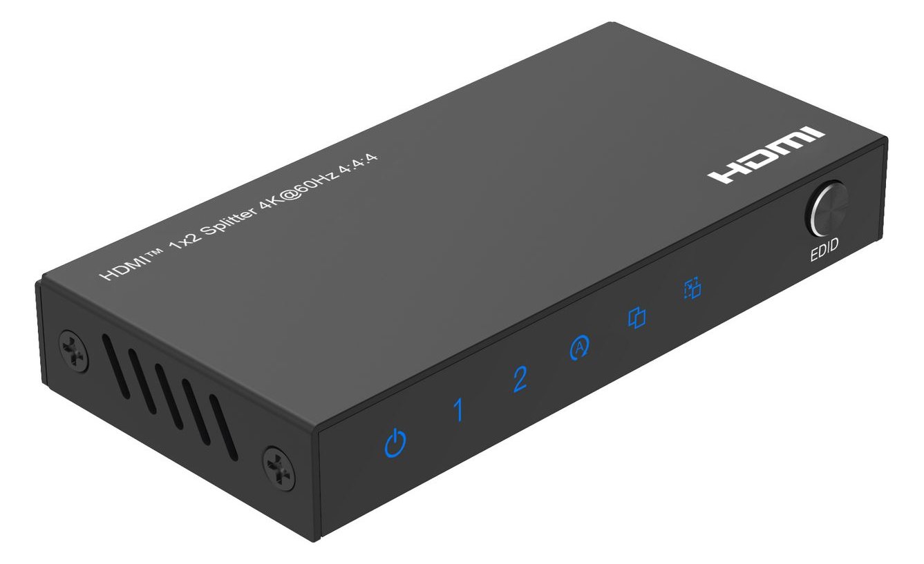 MicroConnect MC-HDMISPLITTER0102-4K - HDMI - 3840 x 2160 Pixel - Schwarz - Stahl - 4K Ultra HD