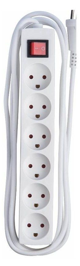 MicroConnect MC-GRU0630DK - 3 m - Drinnen - Typ K - Typ K - Weiß - 6 AC-Ausgänge
