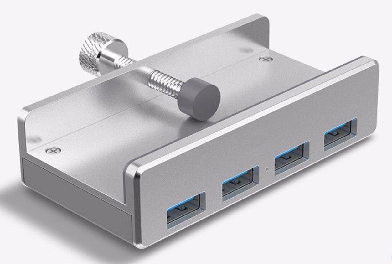 ALLNET ALL-USB3-HUB-4-CLIP - USB 3.2 Gen 1 (3.1 Gen 1) Type-A - USB 3.2 Gen 1 (3.1 Gen 1) Type-A - Silber - 1 m - USB