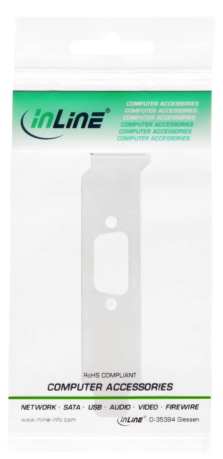 InLine Slotblech - mit 9-pol Sub D Aussparung - Low Profile, Ansicht 2