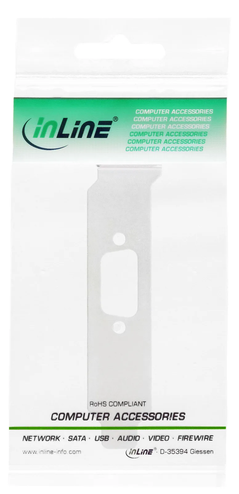 InLine Slotblech - mit 9-pol Sub D Aussparung - Low Profile, Ansicht 3