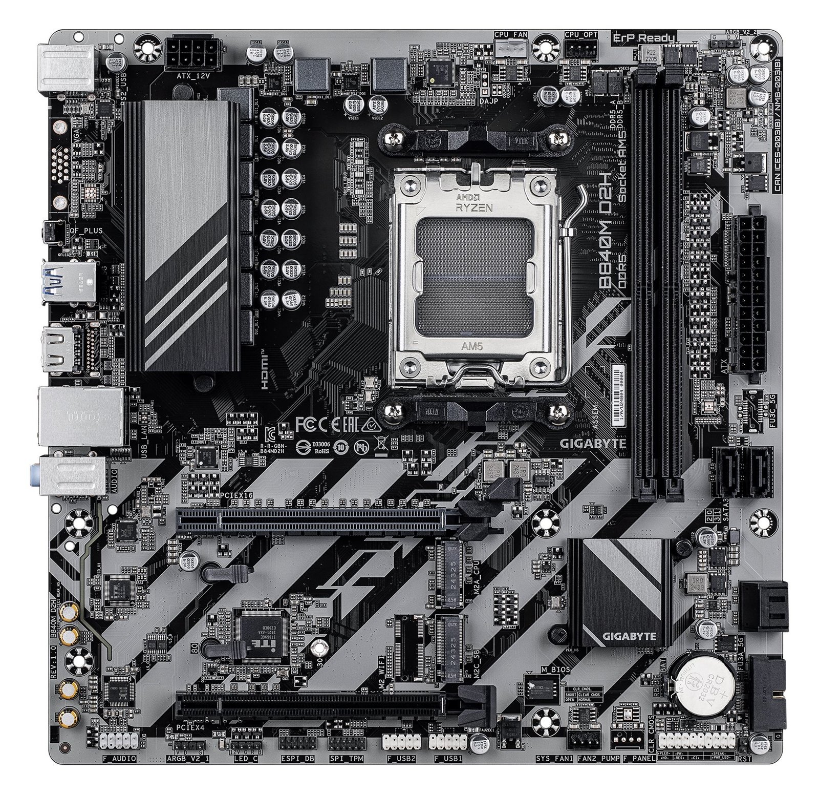 Gigabyte B840M D2H (B840,AM5,mATX,DDR5) - AMD Sockel AM5 (Ryzen Zen4) - Micro/Mini/Flex-ATX von LumaTech