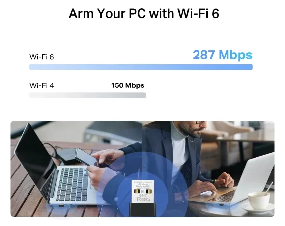 TP-LINK Mercusys MA14N AX3000 Nano Wi-Fi USB Adapter - USB-Controller - WLAN, Ansicht 4