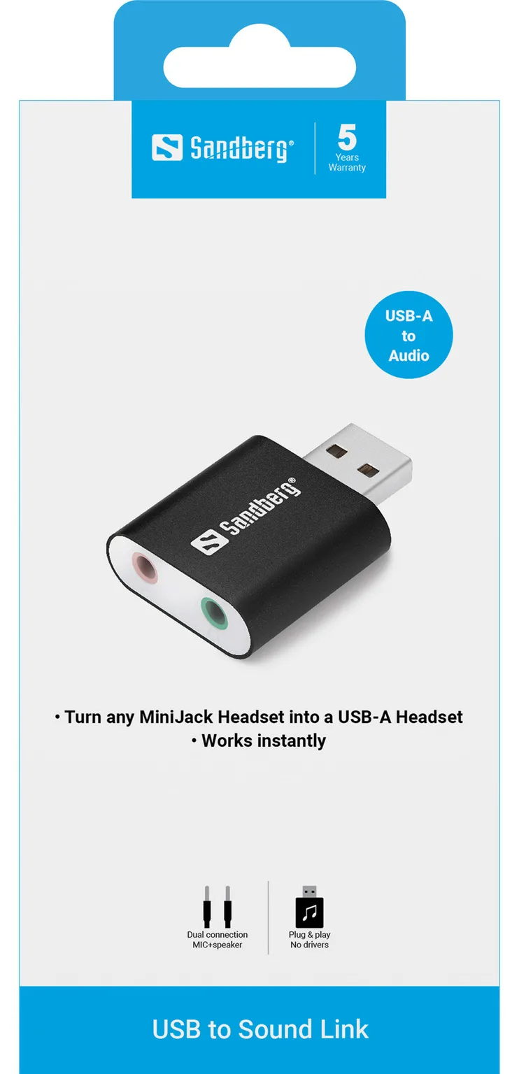 SANDBERG USB to Sound Link - Soundkarte - Stereo, Ansicht 4