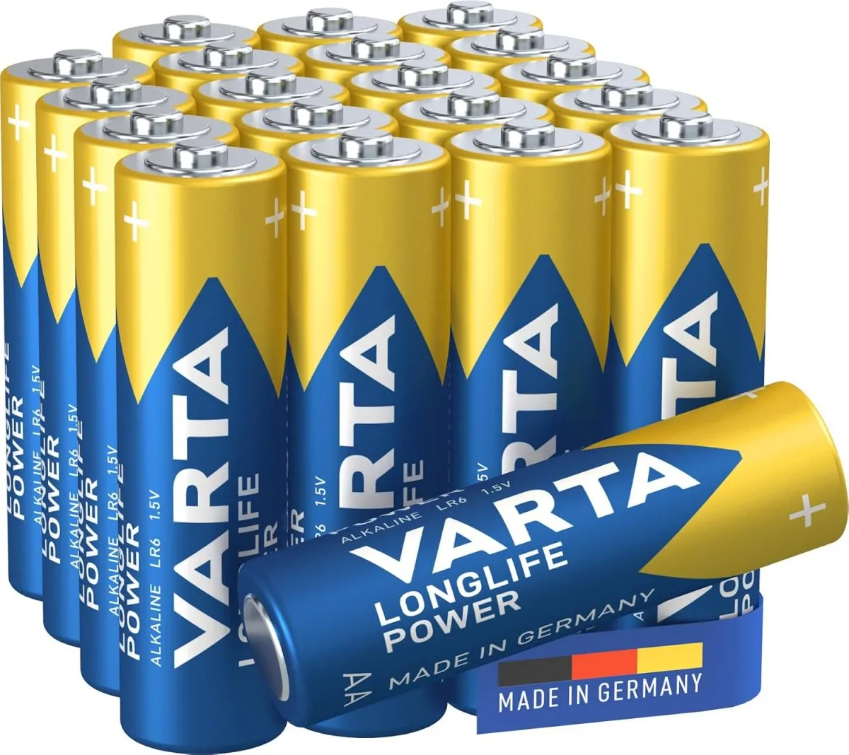 VARTA Batterien AA, 20er Pack (10+10), Longlife Power - Alkaline Mignon Batterien LR6 mit 1,5 V - Made in Germany - für energieintensive Geräte — Bild 2