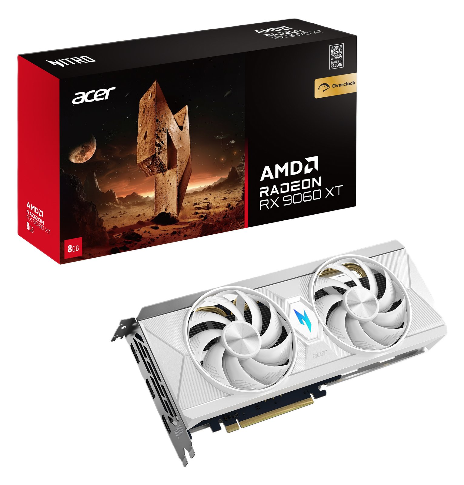 Acer Nitro AMD RX9060 XT OC 8GB WHITE (DP.Z4UWW.P02) - 8.192 MB