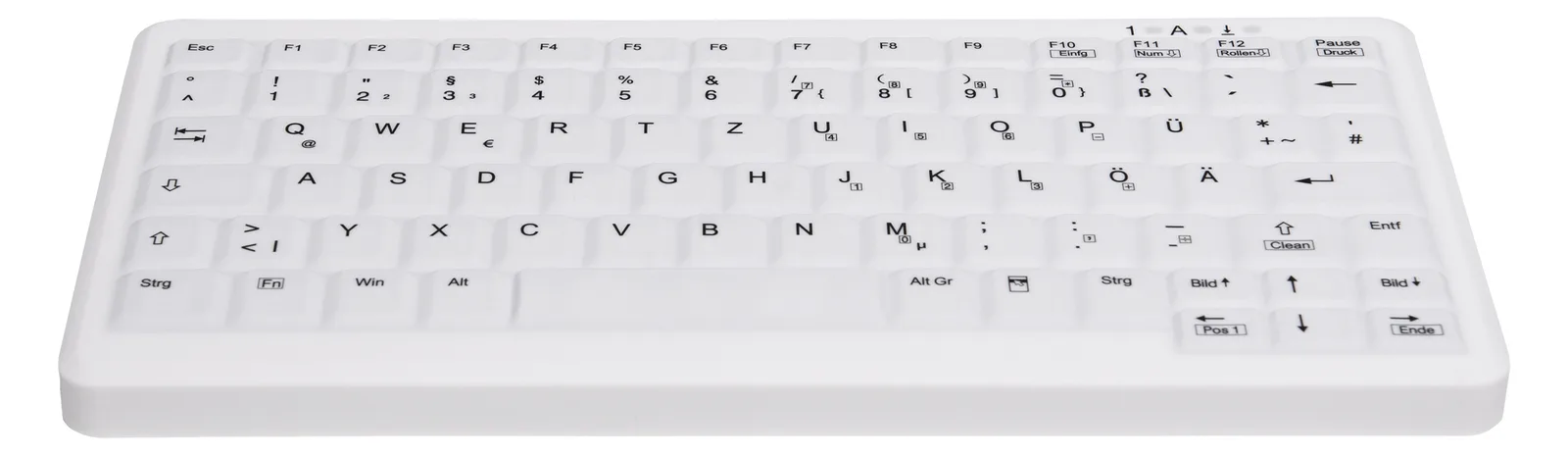 Active Key AK-C4110 - Volle Größe (100%) - Kabellos - RF Wireless - Membran Key Switch - Weiß - TL: Deutsch, QWERTZ, Ansicht 4