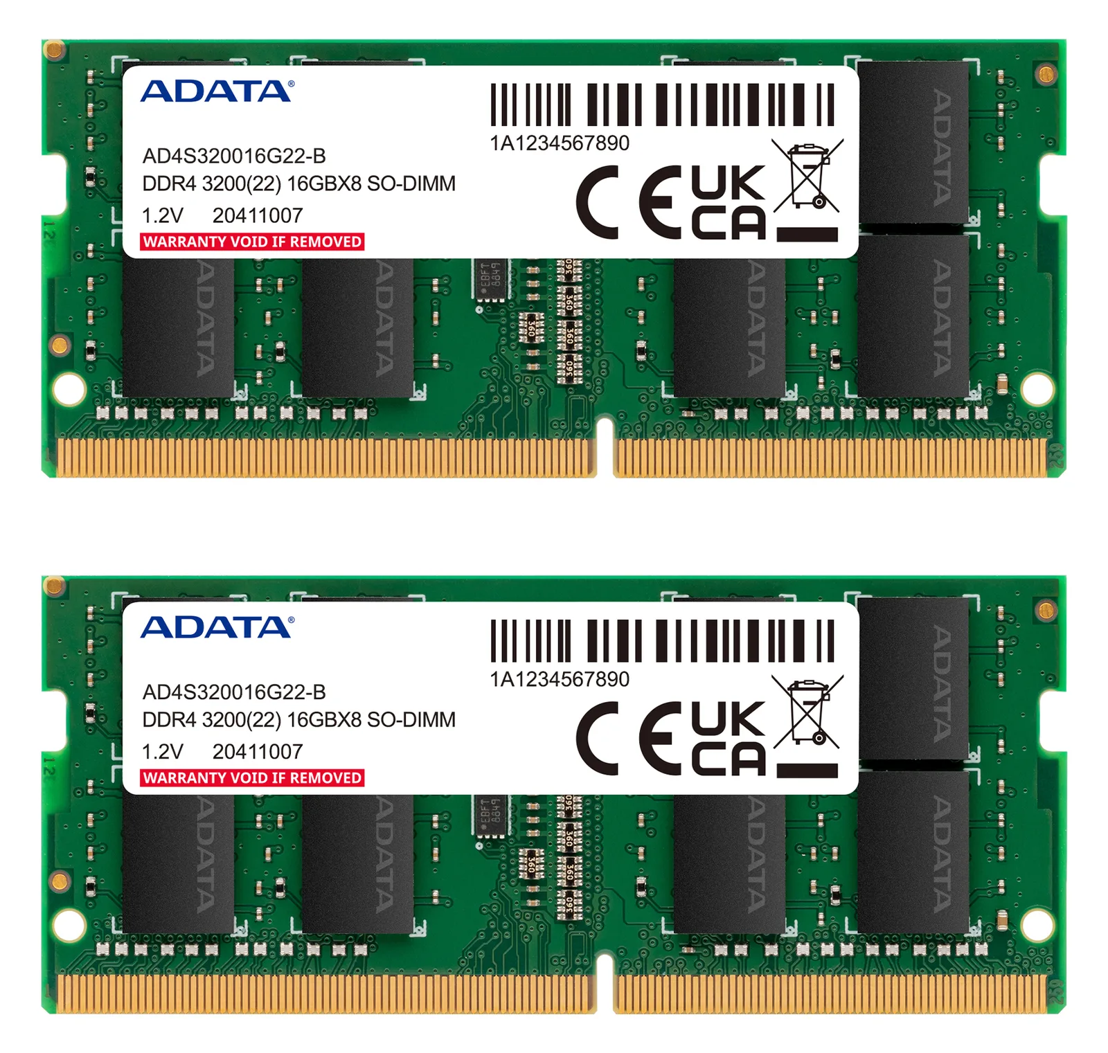 ADATA SO-DIMM DDR4-3200 Dual-Kit gruen AD4S32008G22-DTGN - 16 GB - DDR4, Ansicht 3
