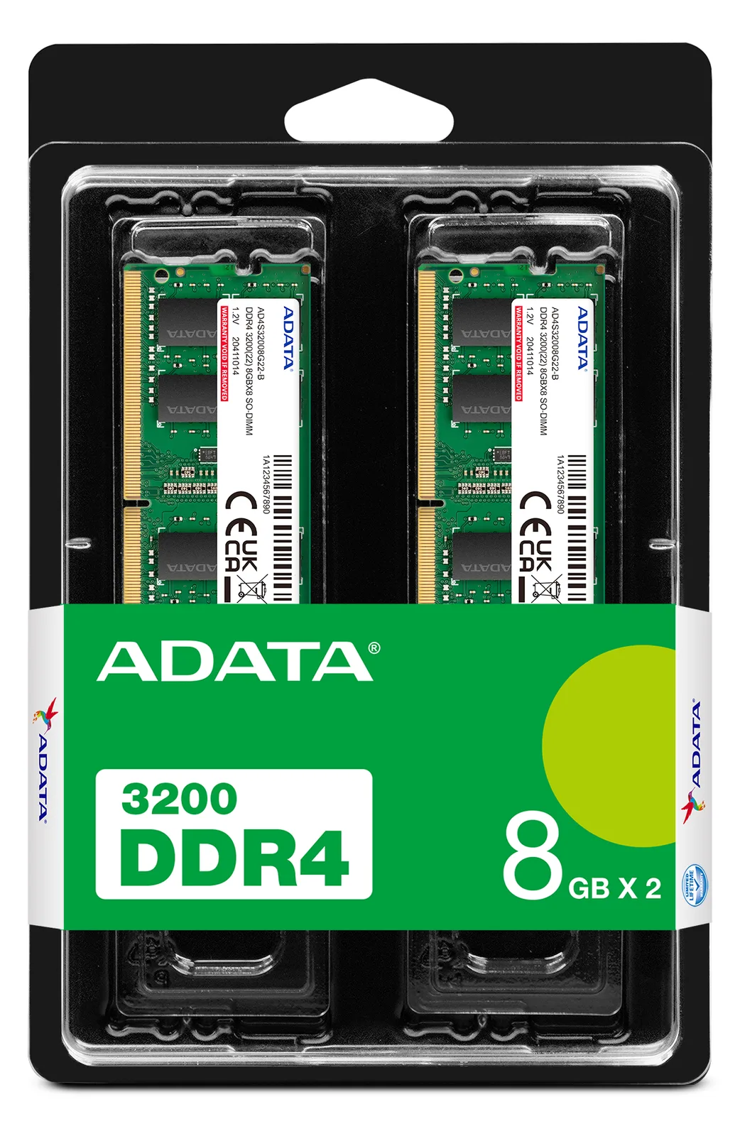 ADATA SO-DIMM DDR4-3200 Dual-Kit gruen AD4S32008G22-DTGN - 16 GB - DDR4, Ansicht 4
