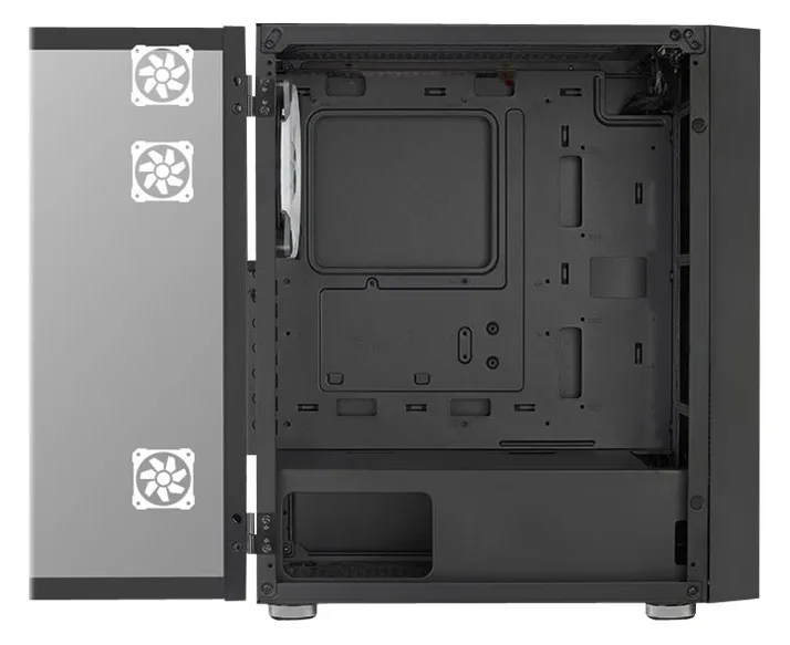 AEROCOOL ADVANCED TECHNOLOGIES AeroCool Graphite - MDT - ATX - Seitenteil mit Fenster (gehärtetes Glas), Ansicht 3