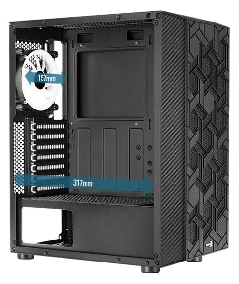 AEROCOOL ADVANCED TECHNOLOGIES AeroCool Hive FRGB - Mid tower - ATX - Seitenteil mit Fenster (gehärtetes Glas), Ansicht 3