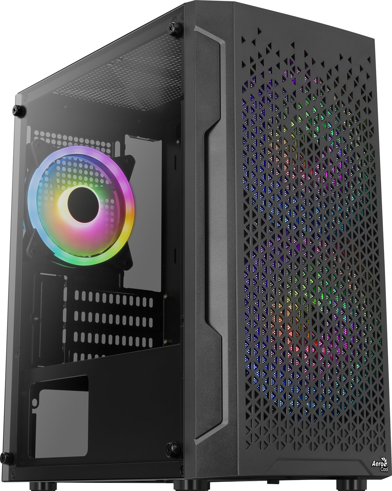 AEROCOOL ADVANCED TECHNOLOGIES AeroCool Trinity Mini-G-BK-V2 - MT - micro ATX - Seitenteil mit Fenster (gehärtetes Glas) von LumaTech