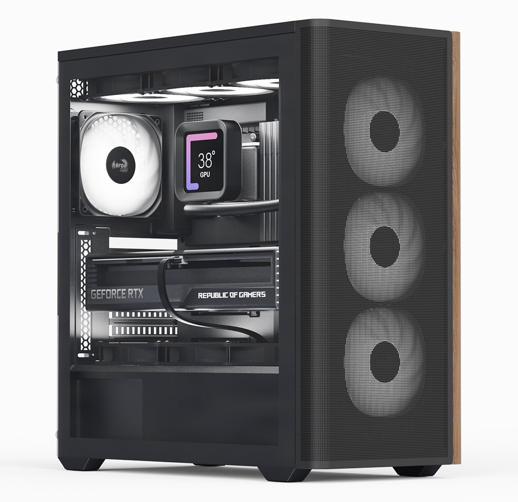 AEROCOOL ADVANCED TECHNOLOGIES Geh Midi D501A-G-WT-v2 W/Wood/ATX - ATX von LumaTech