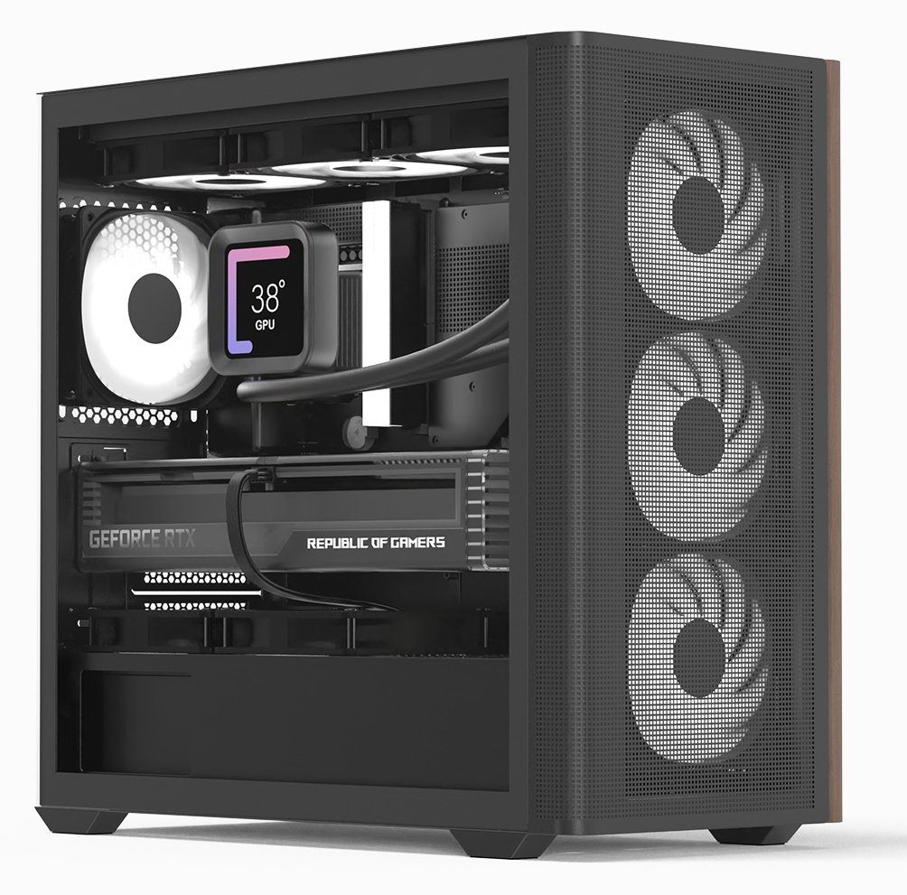 AEROCOOL ADVANCED TECHNOLOGIES Geh Mini D301A-G-BK-v2 B/Wood/Micro-ATX