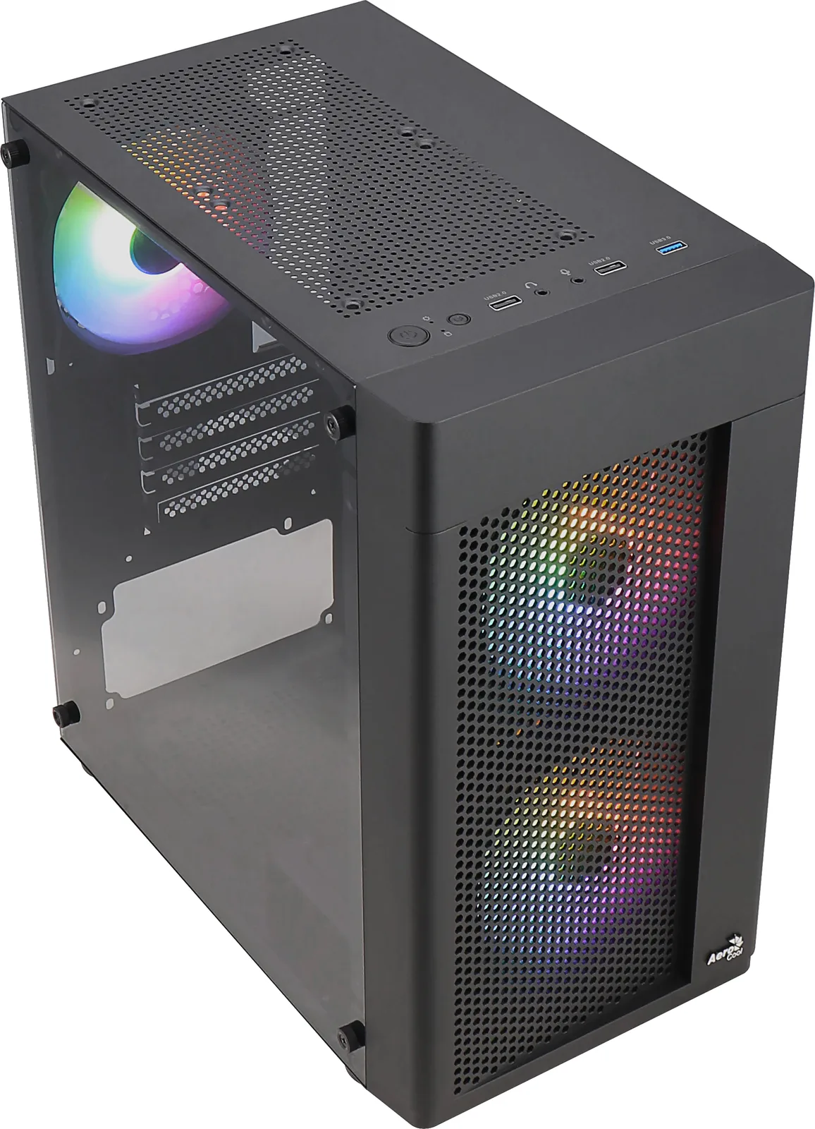 AEROCOOL ADVANCED TECHNOLOGIES Hexform - Mini Tower - PC - Schwarz - micro ATX - Mini-ITX - ABS - SPCC, Ansicht 2
