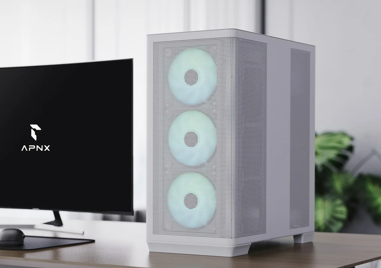 APNX Geh Midi C1-R-WT-v1 W/MicroATX/MiniITX - Midi/Minitower - Micro/Mini/Flex-ATX, Ansicht 2